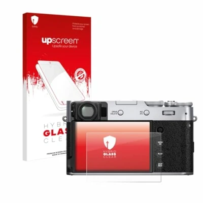 Abbildung von upscreen Schutzglas für Fujifilm X100V Schutzfolie, Glas Folie [Klar, 9H Panzerschutz, Anti Fingerprint]