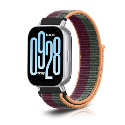 Abbildung von KoGiio Armband für Xiaomi Redmi Watch 5 Lite/Xiaomi Active/Xiaomi S4 Sport/Watch 2/Watch S3 /Huawei GT 5/5 PRO/4 46mm, 22mm Nylon Sanft Einstellbare Uhrenarmband Lila/Grün