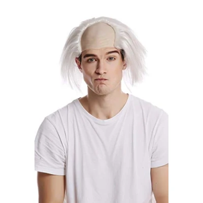 Abbildung von WIG ME UP 91124 ZA68 Perücke Glatze Halbglatze Halloween Karneval Weiße Haare Einstein Igor Professor Alter Opa