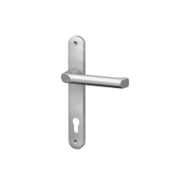 Abbildung von 1/2 Schmalrahmen Drücker Garnitur (innen) rund Alu Silber Lochung: PZ 92/8 mm