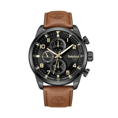 Abbildung von Timberland Herren Analog Quarz Uhr mit Leder Armband TDWGF2201102