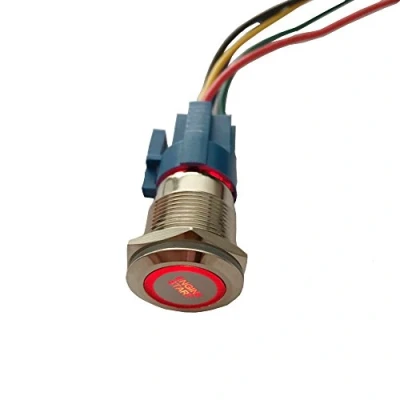 Abbildung von Mintice 19mm KFZ Kippschalter Wippschalter Druckschalter Schalter Drucktaster 12V Rot Licht Metall Engine Start Steckdose Stecker