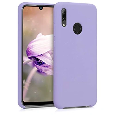 Abbildung von kwmobile Hülle kompatibel mit Huawei P Smart (2019) Silikon Handy Case Handyhülle weiche Oberfläche kabelloses Laden Lavendel