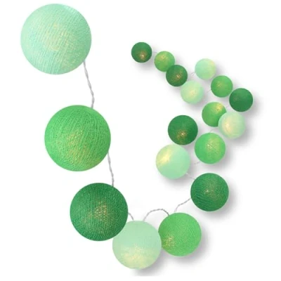 Abbildung von CREATIVECOTTON LED Lichterkette mit Cotton Balls inkl. Timer und Dimmer (20 Kugeln, Blätterwald)