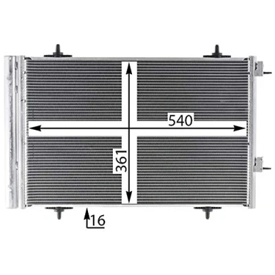 Abbildung von MAHLE ORIGINAL AC 735 000P Klimakondensator mit Trockner 540mm CITROËN: C5 III Kombi, PEUGEOT: 508 I SW