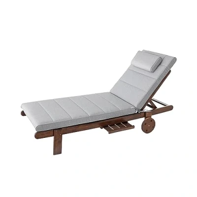 Abbildung von PillowPrim Gartenmöbel Matratze, für Liege, Sonnenliegen, Balkon, Outdoor, Liegenauflage, Polster, Sofa, Sitzkissen, Aschgrau, 204x60 cm