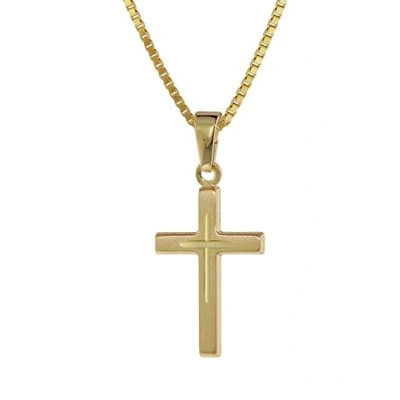 Abbildung von trendor 75274 Kreuz Anhänger Gold 333 8 Kt. + Goldplattierte Silber Halskette
