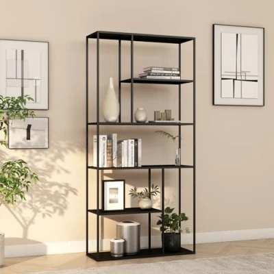 Abbildung von en.casa Standregal, »Vehmaa« mit 7 Fächern 90 x 30 188 cm Schwarz