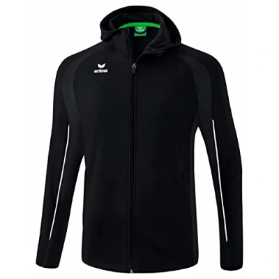 Abbildung von Erima Unisex Kinder Liga Star Trainingsjacke mit Kapuze, schwarz/weiß, 140