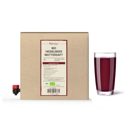 Abbildung von Kamelur 3 Liter BIO Heidelbeersaft 100% Direktsaft aus reifen Waldheidelbeeren, Heidelbeer Muttersaft ohne Zusätze Blaubeersaft in praktischer Saftbox