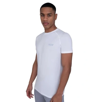Abbildung von TCA Herren Stamina Laufshirt/Trainingsshirt mit versteckter Reißverschlusstasche Weiss, XL