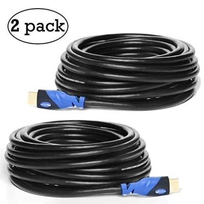 Abbildung von MutecPower 2 Stück 15m High Speed HDMI Kabel 2.0 mit Ethernet unterstützt Full HD 3D 4K &amp; Audio Return Channel 15 Meter Schwarz