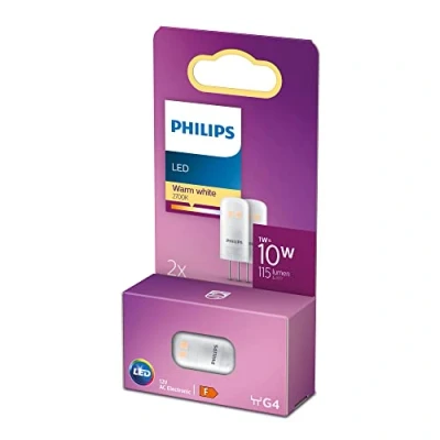 Abbildung von Philips LED G4 Kapsel, 10 W, Brenner, dimmbar, warmweiß, 2er Pack