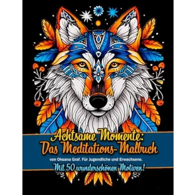 Abbildung von Achtsame Momente: Das Meditations Malbuch von Oksana Graf für Jugendliche und Erwachsene. Mit 50 wunderschönen Motiven!: Achtsamkeit, Entspannung, ... Lebensbaum, Traumfänger, Katze, Wolfe, Eulen