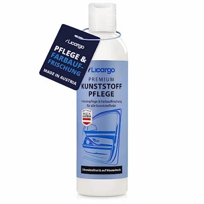 Abbildung von LICARGO® Kunststoffpflege Auto Intensivpflege &amp; Farbauffrischung für alle Kunststoffteile innen außen langanhaltender Schutz Kunststoffreiniger Auto, Kunststoff Auffrischer Cockpit 250ml