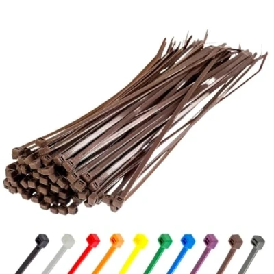 Abbildung von Gocableties Kabelbinder 100 Stück Braun, 370 mm x 4,8 mit 22,2 kg Zugfestigkeit, lang, UV Beständig Set