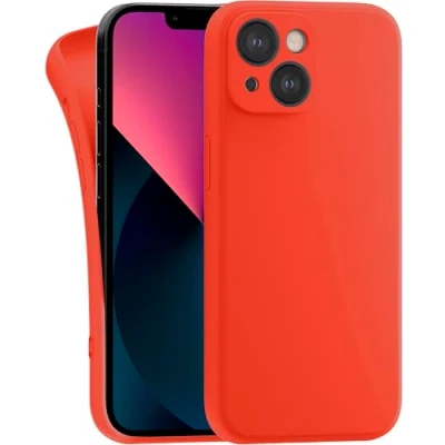 Abbildung von MyGadget Hülle Kompatibel mit iPhone 13 robuste Silikon Schutzhülle TPU Case Slim Silikonhülle Back Cover Kratzfest Handyhülle Matt Orange