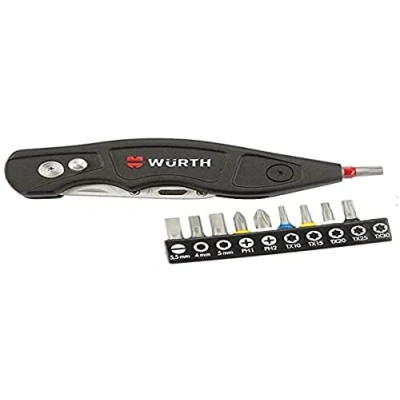 Abbildung von Würth Umluftmodul Trapezklingen Messer Set + 10 Bits Nylon Gürteltasche