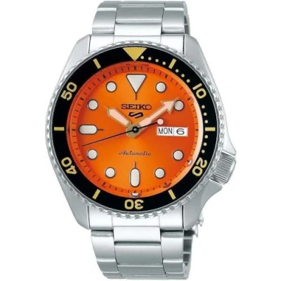 Abbildung von Seiko 5 Sports Herrenuhr Automatik GMT Stahl/Orange SSK005K1