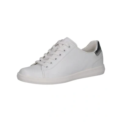 Abbildung von CAPRICE Damen Sneaker flach aus Leder Low Top, Weiß (White/Silver), 39 EU