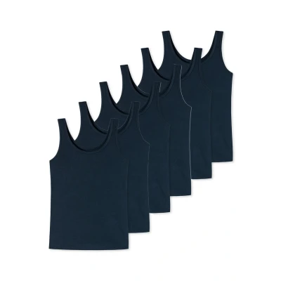 Abbildung von uncover by Schiesser 6ER PACK Basic Unterhemd/shirt, Damen, Größe: XL, Dunkelblau