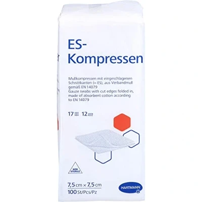 Abbildung von Es kompressen unsteril 7,5x7,5 cm 12fach