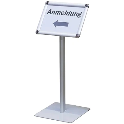 Abbildung von FRANKEN Infodisplay Standard A4 quer, 72,5 cm Gesamthöhe, freistehend, tragbar, Aluminiumrahmen, BS0903