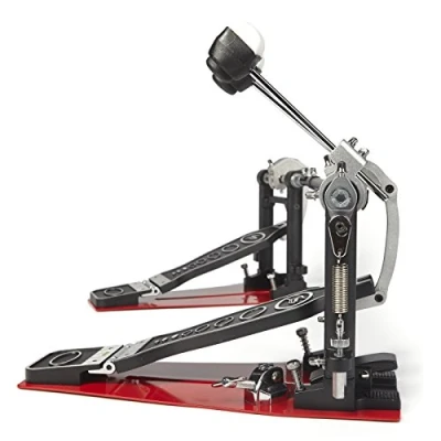 Abbildung von Fame DFP9001D Direct Drive Doppelpedal, Robuste Doppelfußmaschine, Einstellbare Federspannung, Doppelsäulen Konstruktion, Splitboard Trittplatten, Bodenplatten, Ideal für Proberaum, Bühne, Studio