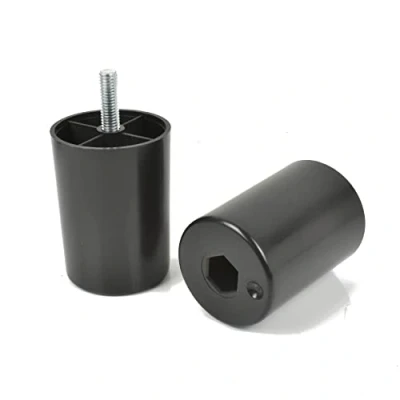 Abbildung von Prima Online woplus 4X Füße aus Kunststoff Beine Möbelgleiterfuß Möbelfüße Möbelbeine Schrank schwarz Plastik Höhe 70 mm mit Gewindestift M8x25mm (70mm [4 Stück])