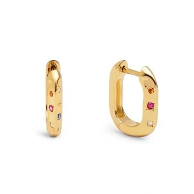 Abbildung von SINGULARU Starla Creolen. Messing mit 18 Kt Vergoldeter Beschichtung und Zirkonia. Schmuck für Damen.