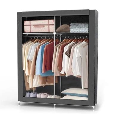 Abbildung von Intirilife Kleiderschrank (Stoffschrank, 1 St) Faltschrank 170x108x45 cm Camping Kleiderstange