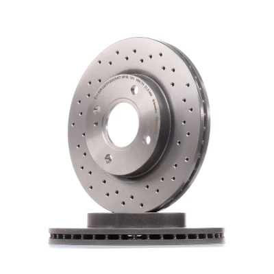 Abbildung von BREMBO XTRA LINE 09.A968.2X Bremsscheibe 258 23 4 gelocht/innenbel. beschichtet FORD: Fiesta 6, KA+ Schrägheck, Mk6 Limousine