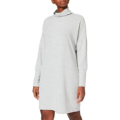 Abbildung von Noisy May Damen NMCITY L/S BAT Short Dress Kleid, Light Grey Melange, S