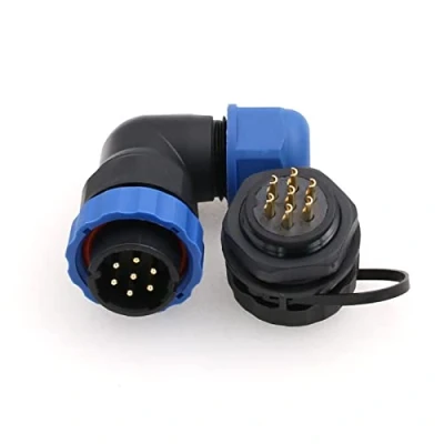 Abbildung von ZBLZGP SD20 7 poliger 90 Grad Stecker IP68 wasserdichter Buchse Kabelstecker für Schalttafelmontage
