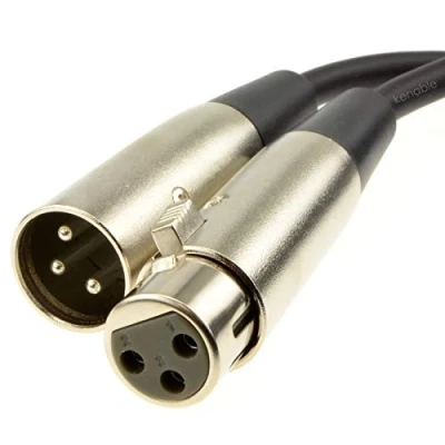 Abbildung von kenable Vernickelt XLR Männlich Stecker Zum Weiblich Buchse Schwarz Kabel Anschlusskabel 20 m [20 Meter]
