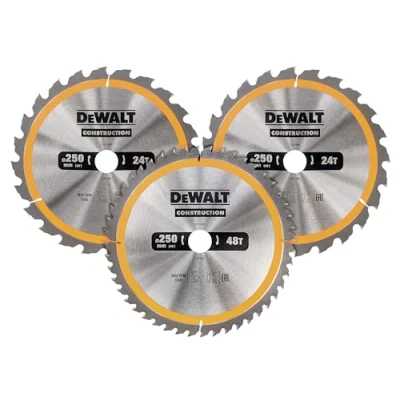 Abbildung von DeWalt Kreissägeblatt Set 250 mm 3 teilig 24 T (2x) / 48 T