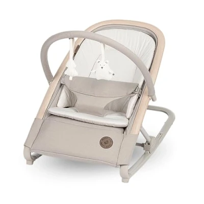 Abbildung von Maxi Cosi Kori 2 in 1 Babywippe mit Spielzeugbogen, 02 Jahre, bis zu 15 kg, Baby Bouncer, 3 einer Hand einstellbare Liegepositionen, Easy Gurt, leicht und kompakt, Eco Care, Classic Beige