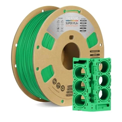Abbildung von OVERTURE Super PLA+ Filament 1.75mm, 1kg Spule (2.2lbs), Maßgenauigkeit +/ 0.03 mm, für 3D Drucker (Grün)