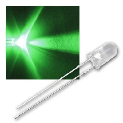 Abbildung von world trading net 50 LEDs 5mm wasserklar grün Typ WTN 5 13000gr, Leuchtdiode, bedrahtet, Diode Leuchtend, als Bauteil