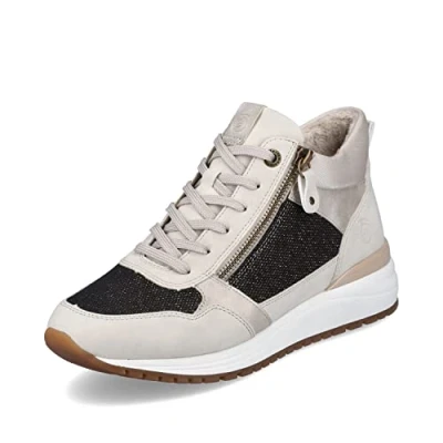 Abbildung von Remonte Sneaker high, Damen, Größe: 36, Crema schwarz bronze Schuhe