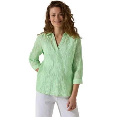 Abbildung von CECIL Damen B345549 Gestreifte Seersucker Bluse, iced neon Green, XS