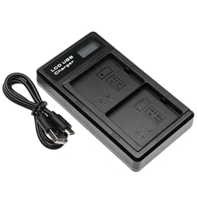 Abbildung von vhbw USB Dual Ladegerät kompatibel mit Netgear Arlo Ultra 4K UHD Überwachungskamera Akkus, Sicherheitskamera Akkus Ladeschale LC Display