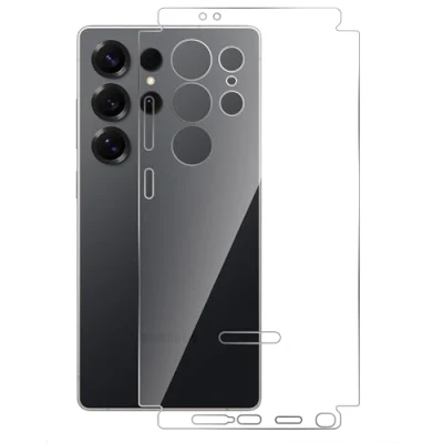 Abbildung von GIOPUEY[2 Stück Rückseite Folie Kompatibel mit Samsung Galaxy S25 Ultra, Ultra Schutzfolie, Weiches TPU, Dünn, Hohe Transparenz, Schützende Grenze transparent