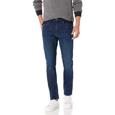 Abbildung von Amazon Essentials Herren Jeans, Komfortabler Stretch, Skinny Fit Passform (Früher Goodthreads), Indigo Geschmirgelt, 38W / 34L