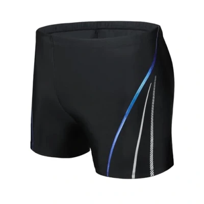 Abbildung von AMZSPORT Badehose Herren Kurz Schwimmhose Eng Wassersport Badeshorts mit Tunnelzug, Schwarz S