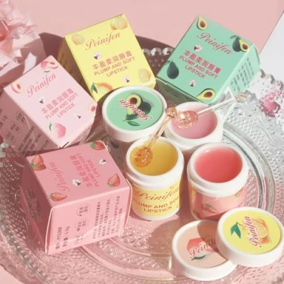 Abbildung von Süßer feuchtigkeitsspendender Lippenglanz, 4 Packungen Fruchtgeschmack feuchtigkeitsspendende Lipgloss, Waterpoof Lip Glow Öl, ungiftige Lippen Make up Set
