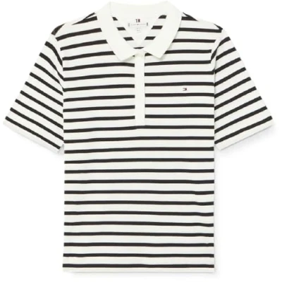 Abbildung von Tommy Hilfiger 1985 Stripe Poloshirt, Damen, Größe: Large, Ecru/desert sky