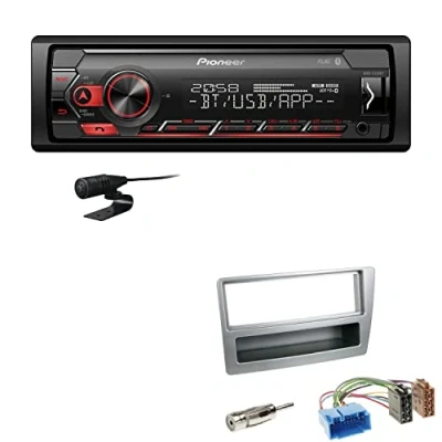 Abbildung von Pioneer MVH S320BT 1 DIN Bluetooth Autoradio USB FLAC Spotify mit Einbauset passend für Honda Civic VII Facelift 2004 2006 Silber