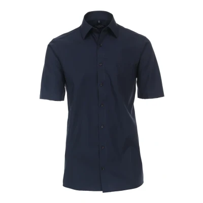 Abbildung von CASAMODA Comfort Fit Hemd Halbarm New Kent Kragen Popeline nachtblau Gr. 42