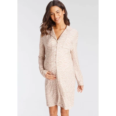 Abbildung von Lascana Matern Nachthemd, Damen, Größe: 32/34, Beige zebra